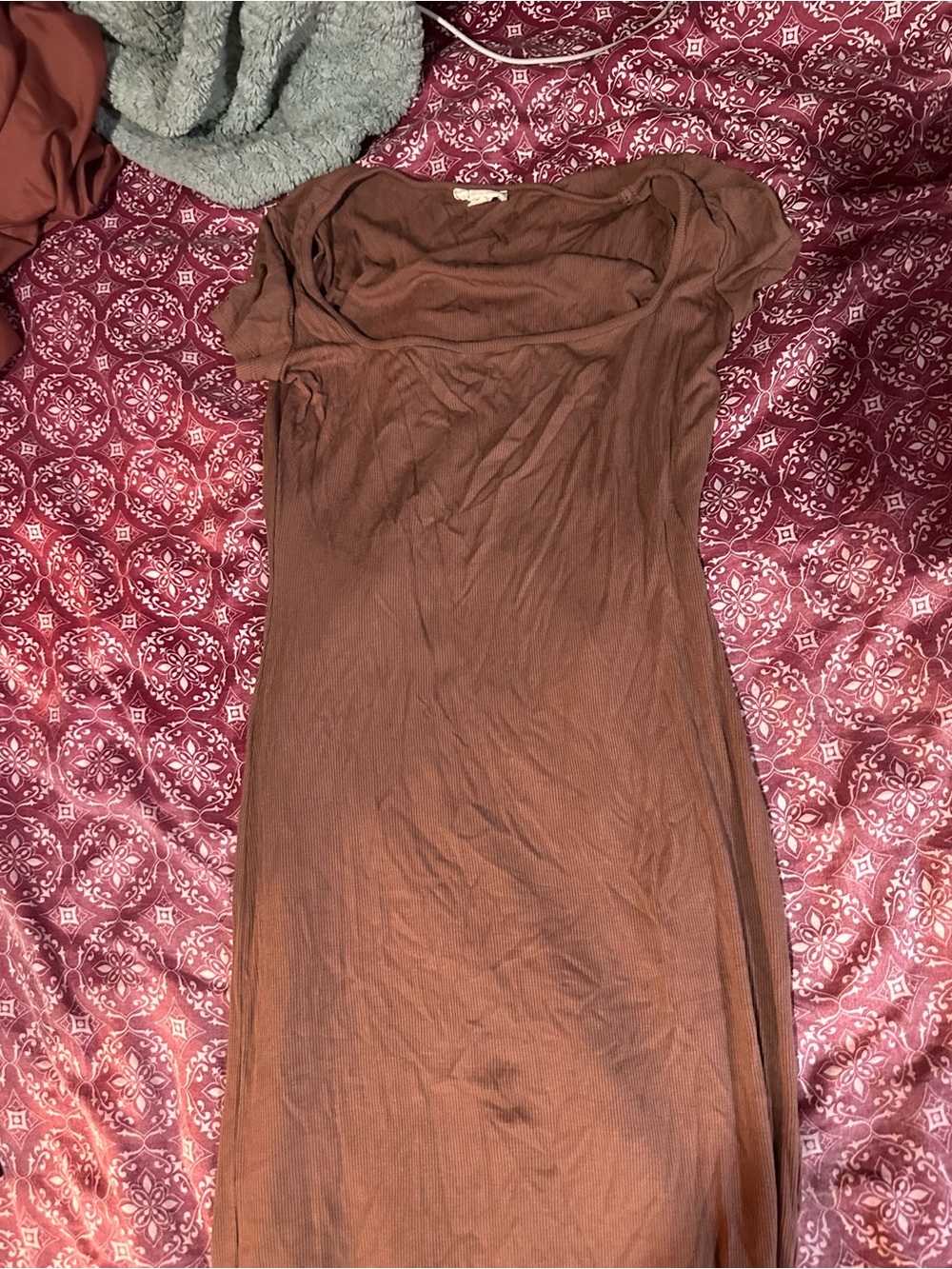 SYM Brown Short-Sleeve Midi Dress